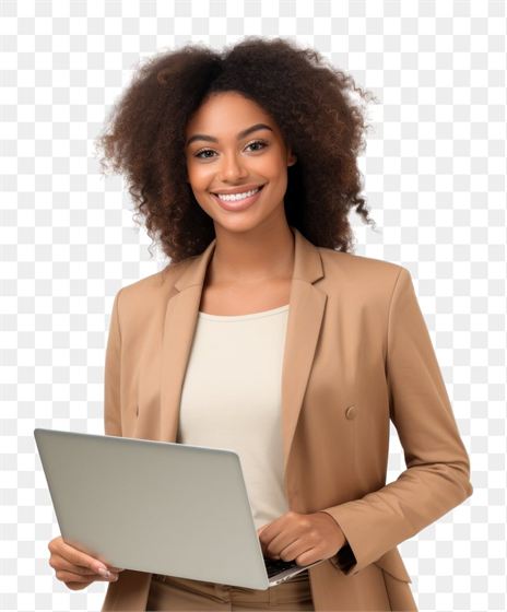 Femme d’affaires africaine avec ordinateur portable